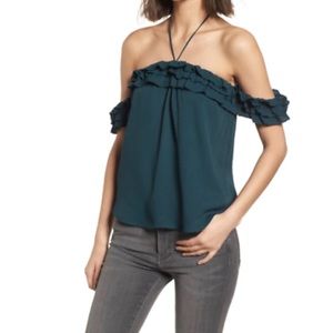 McGuire Green Norfolk Ruffle Off Shoulder …